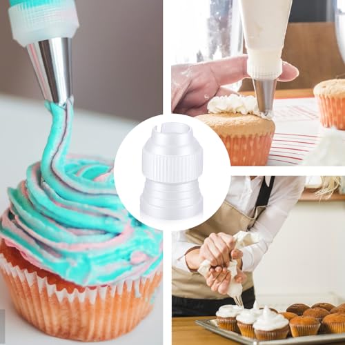 15-Pack Clear Plastic Piping Bag Couplers for Cake Decorating