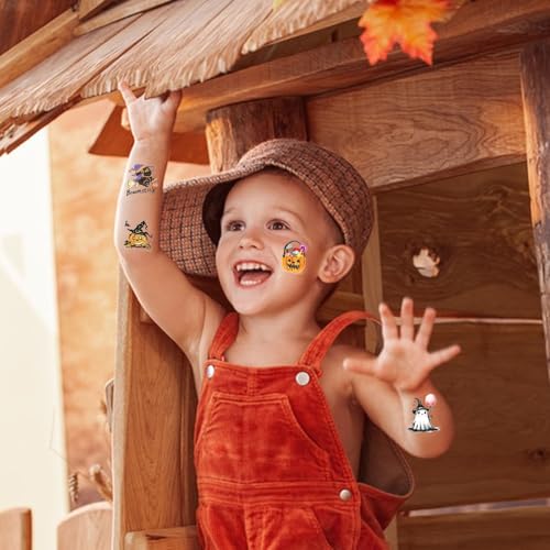 10 Sheets Halloween Temporary Tattoos for Kids Party Face and Body