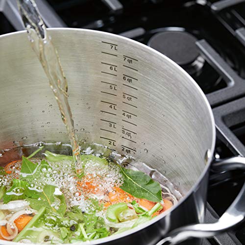 KitchenAid 71003 3-Ply Base Brushed Stainless Steel Stock Pot/Stockpot with Lid, 8 Quart