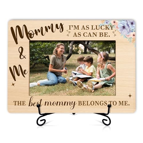 Mom Wooden Picture Frame Gifts - Floral Mommy & Me Photo Frame 4x6 Inches - Variation of Mommy & Me