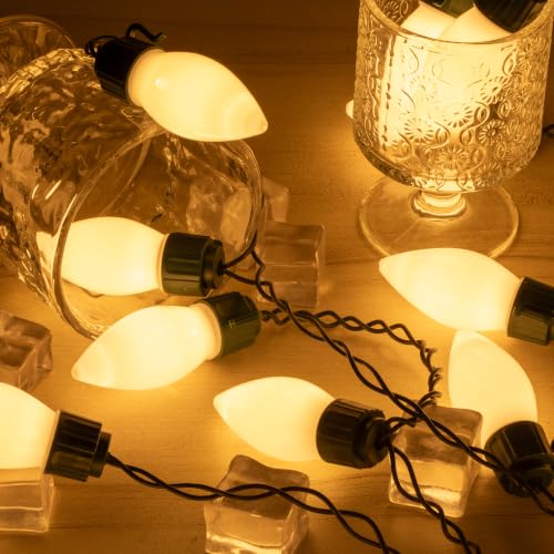 48FT Warm White Icicle Christmas Lights Outdoor 99 LED C9 Drops - Expandable