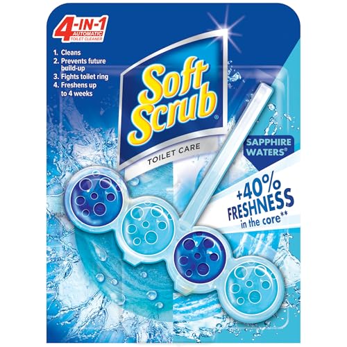 Soft Scrub 4-in-1 Toilet Bowl Rim Hanger, Sapphire Waters, 6 Count