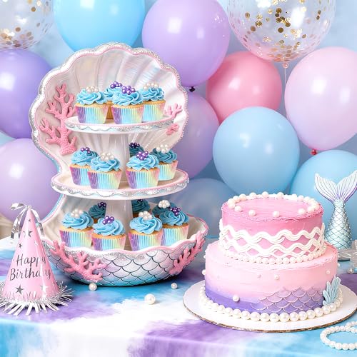 Glavatrix 100PCS Mermaid Cupcake Liners, Under The Sea Baking Cups