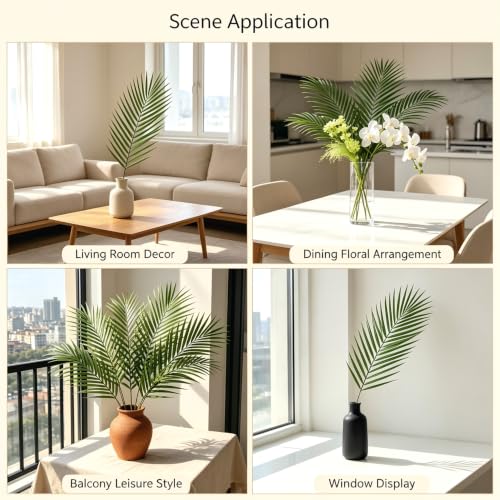 18-Piece Tropical Faux Palm Leaves for Home Decor & Parties