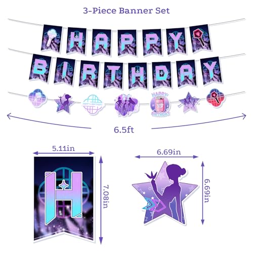 Music Hunter Birthday Banner Set - 2 Happy Birthday Banners & Garland