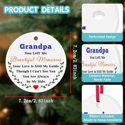 Memorial Ornament for Loss of Grandpa - Sympathy Keepsake