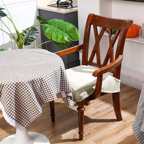 Havawish Extra Wide Velvet Dining Chair Seat Cover - Beige White