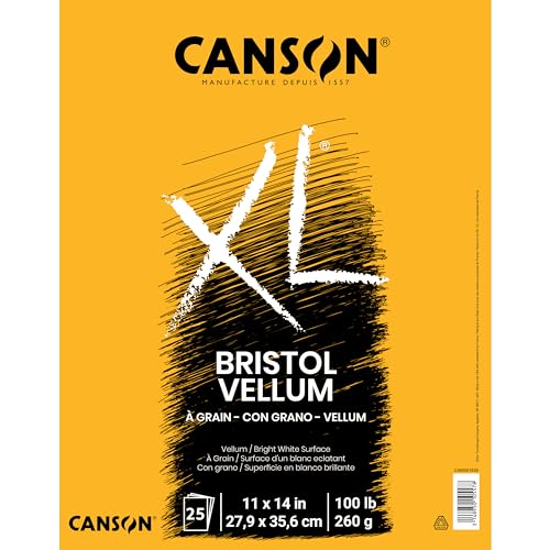 Canson XL Bristol Pad - 11" x 14" Vellum Paper, 100 lb, 25 Sheets