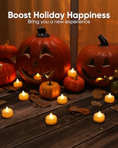 Amagic 12-Pack Flameless LED Tea Light Candles - Warm White