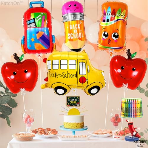 KatchOn Back to School Balloons Set - Pack of 6, Multi Color Classroom Decor