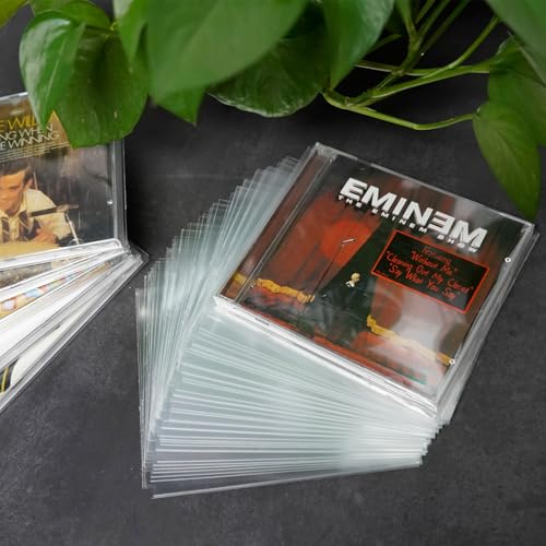 50PCS Clear Plastic CD Outer Sleeves - Anti-Static & Resealable
