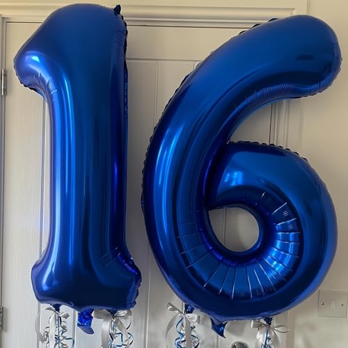 40 Inch Navy Blue Number 6 Balloon - Foil Mylar for Birthday Parties