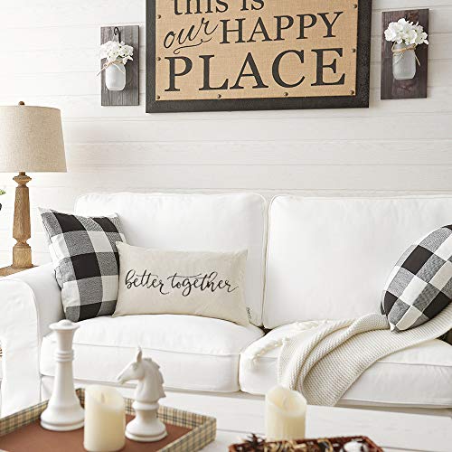 Meekio Farmhouse Pillow Covers with Quote - 12" x 20" Rustic Decor