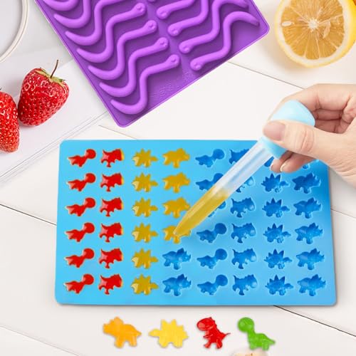 4Pcs Silicone Gummy Candy Molds with Dropper - BPA Free