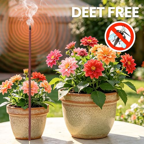 24 Pack Extra Large Mosquito Incense Sticks - DEET Free, Long-Lasting