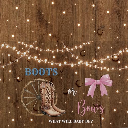 Boots or Bows Gender Reveal Tablecloth Set - 3pcs, 86x55in