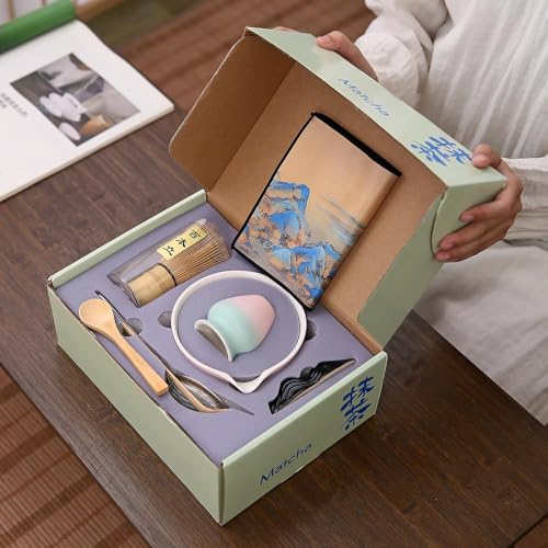 Mochachaju 8-Piece Matcha Whisk Set with Bowl & Accessories