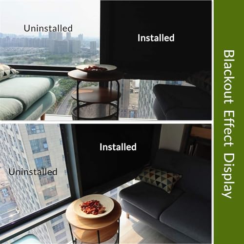 Bloss Blackout Window Film - 100% Sun Blocking Privacy Tint, 17.7" x 78.7"