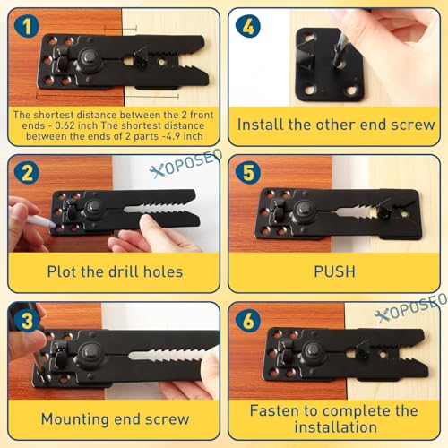 Black Sectional Couch Connector with Screws - 1 Pcs Heavy Duty