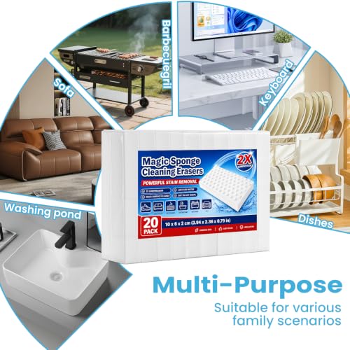 20 Pack Compressed Magic Eraser Sponges - Multi-Surface Cleaning