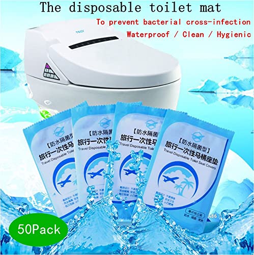 XICHEN Disposable Toilet Seat Covers - 50 Pack Waterproof Travel Liners