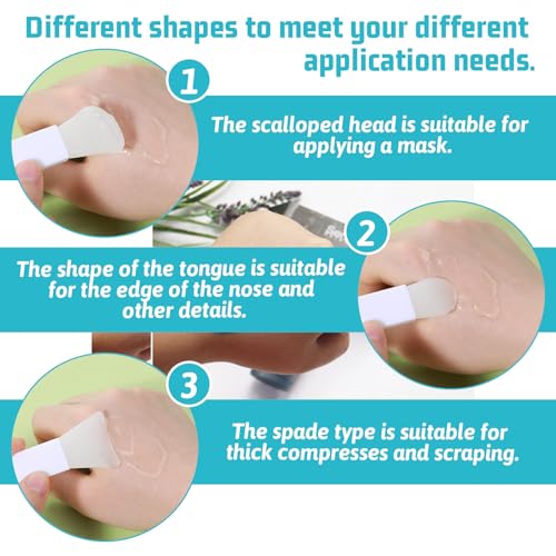 Xelsluthe 3 Pcs Silicone Face Mask Applicator Mini Spatula Brush Set