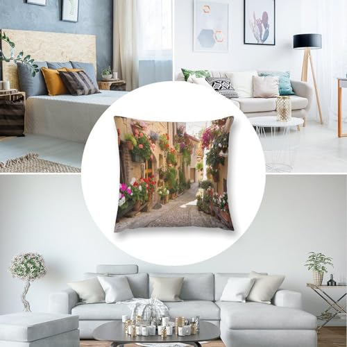 Mediterranean Greece Scene 12x12 Inch Throw Pillow Cover - Italy-1