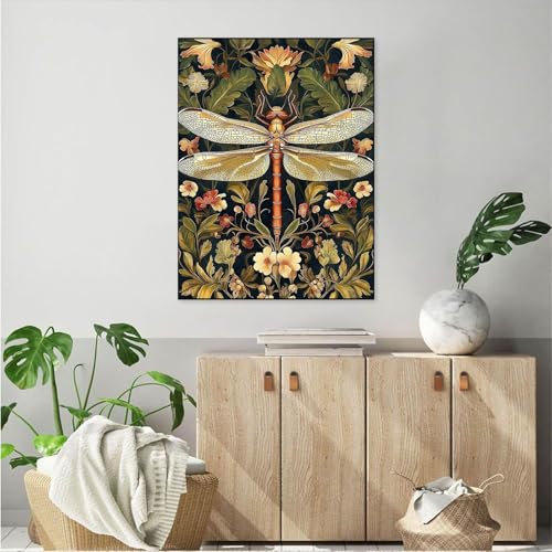 5D Dragonfly Diamond Art Kit for Adults - DIY Gem Painting 12x16in