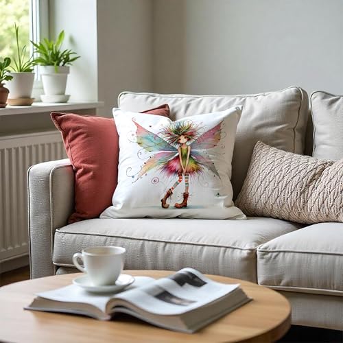 Fairy Elf Decorative Throw Pillow Covers 18x18 - Cozy Flannel