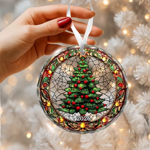 Christmas Tree Glass Ornament 2026 Fairy Keepsake - Family Xmas Decor