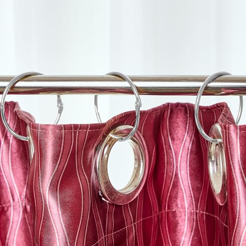 AUTEMOJO Silver Shower Curtain Rings - 16 Anti-Rust Circular Hooks