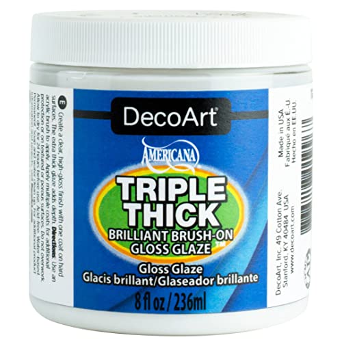 DecoArt Triple Thick Gloss Glaze - Clear, 8 fl oz Jar