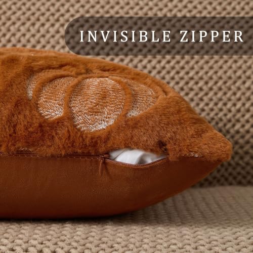 DFXSZ 18x18 Rust Pumpkin Fall Pillow Covers Set of 2 Plush Autumn Home Decor