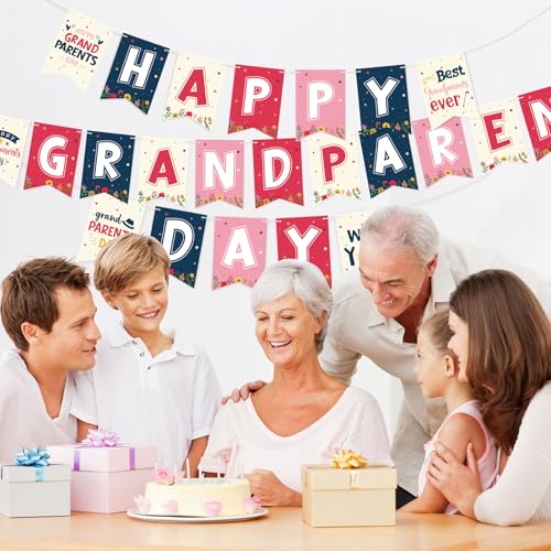 Happy Grandparents Day Banner - Colorful Bunting Decoration