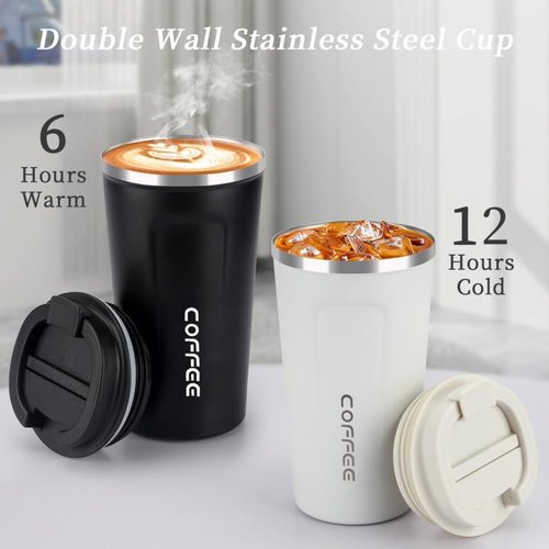 Mongdio 17oz Stainless Steel Mug, Leak Proof Coffee Cup with Lid, Keeps Cold and Hot, Suitable for Travel and Office - Green