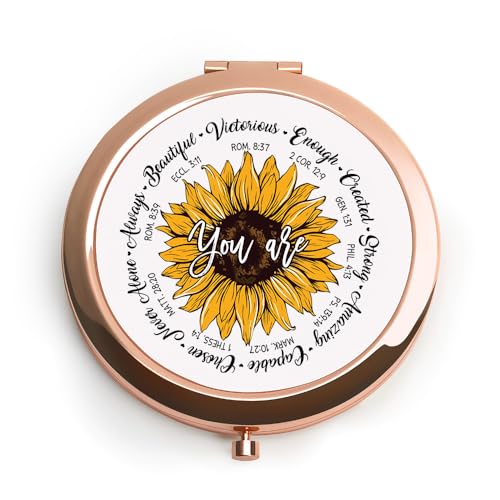 Inspirational Religious Compact Mirror Christian Gift for Women and Girls