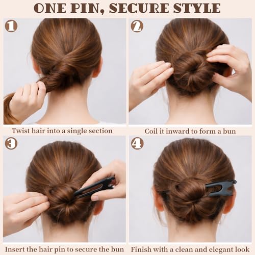Wooden Hair Fork 3-Prong Updo Bun Holder - Handmade Ebony Sandalwood