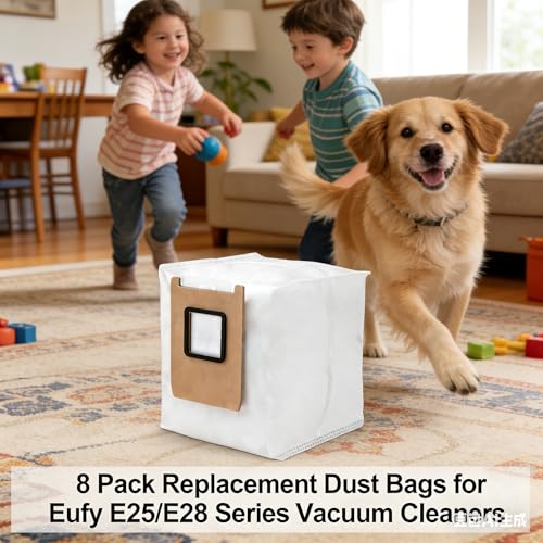 JoyBros Replacement Dust Bags for Eufy Omni E25/E28 Robot Vacuum - Pack of 3