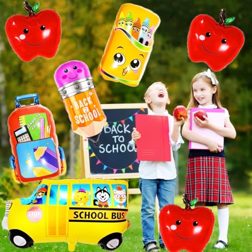 Back to School Balloon Set - School Bus, Crayon, Pencil & Welcome Decorations