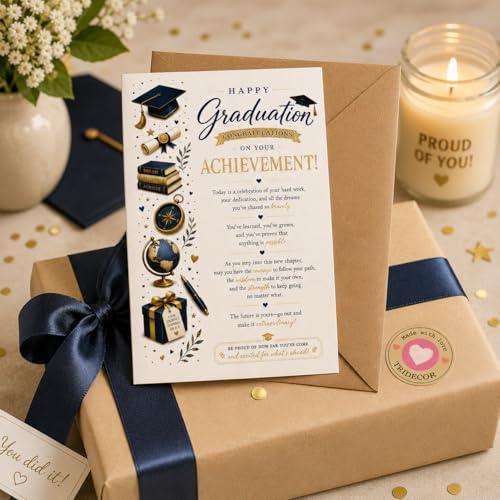 Premium Graduation Card with Envelope | 5x7 Design for Him or Her