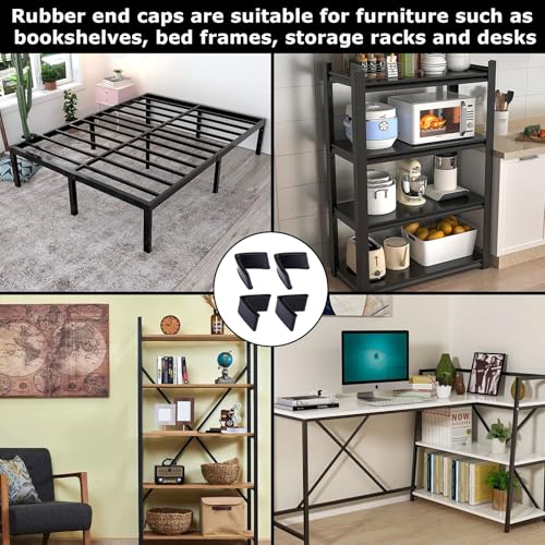 Black Bed Frame Corner Guards - 4 Pcs Rubber Protectors