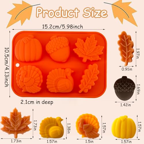 Thanksgiving Silicone Mold Set - 2 Piece Pumpkin & Leaf Molds