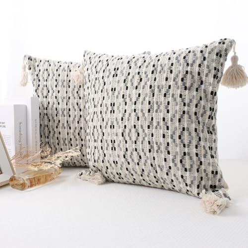 Colorful Boho Throw Pillow Covers 18x18 - Set of 2