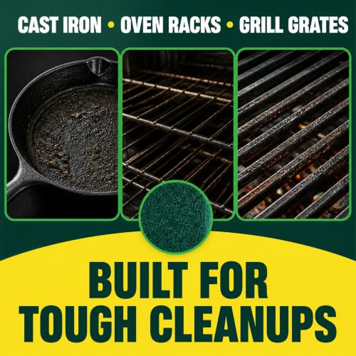 Scotch-Brite Heavy Duty Scour Pads 4 Pack for Burnt Cookware & Grimy Surfaces
