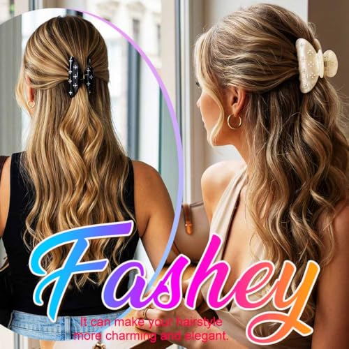 Fashey Medium Acrylic Hair Claw Clips Non-Slip Hair Accessories