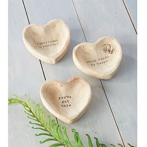 Mud Pie Possible Wood Heart Trinket, 5" x 5"