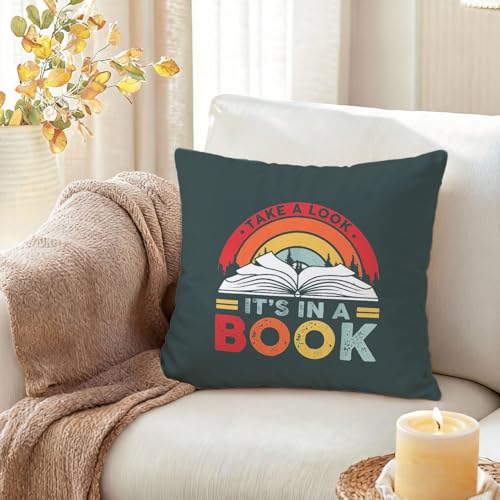 Book Lover Gifts Reversible Rainbow Throw Pillow Cover 18x18 Inches