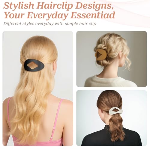 Vafada French Flat Hair Claw Clips - Large Non-Slip Matte Barrette for Thick and Thin Hair