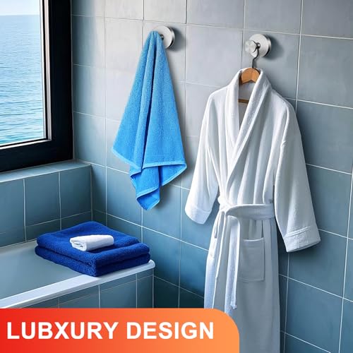 Canareen 2-Pack Suction Cup Stainless Steel Towel Hooks for Bathroom & Kitchen