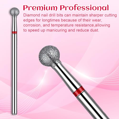 Mabor 10pcs Cuticle Drill Bits Set - Ball Tip Nail Drill Bits